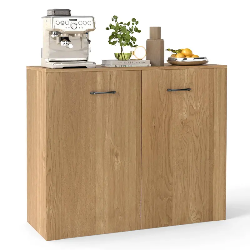 Giantex 38-Inch Modular Storage Cabinet With Cubby Shelves And Doors 1