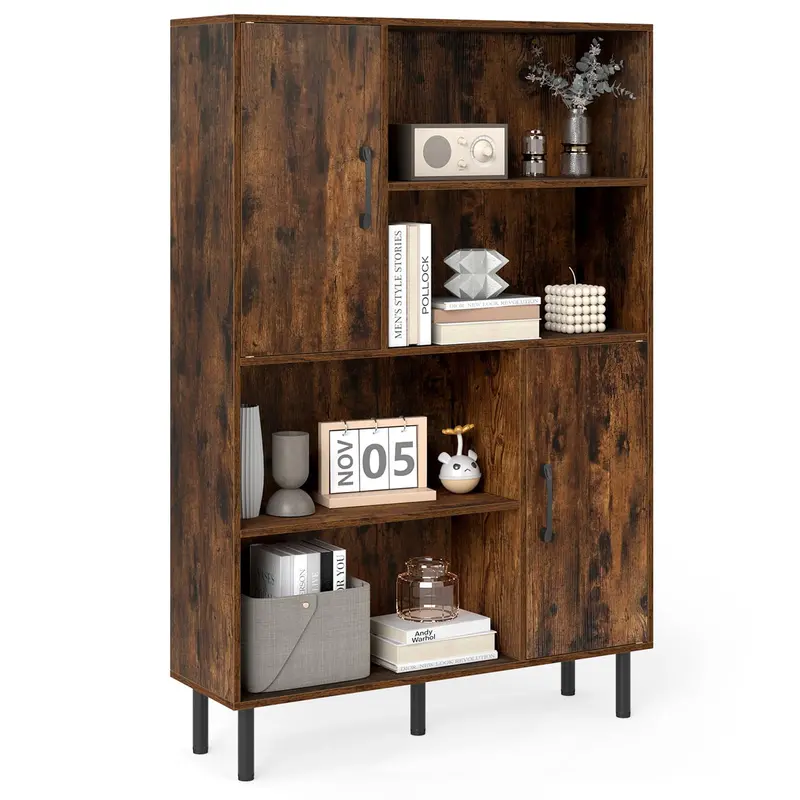 Giantex 47-Inch Closed Storage Cabinet With Doors For Living Room Organization 1