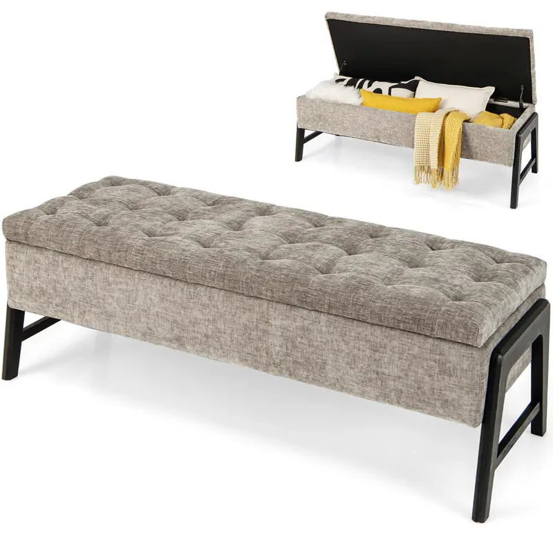 Giantex 50-Inch Storage Bench – Multi-Use Entryway Or Foot-Of-Bed Ottoman With Hidden Compartment 1
