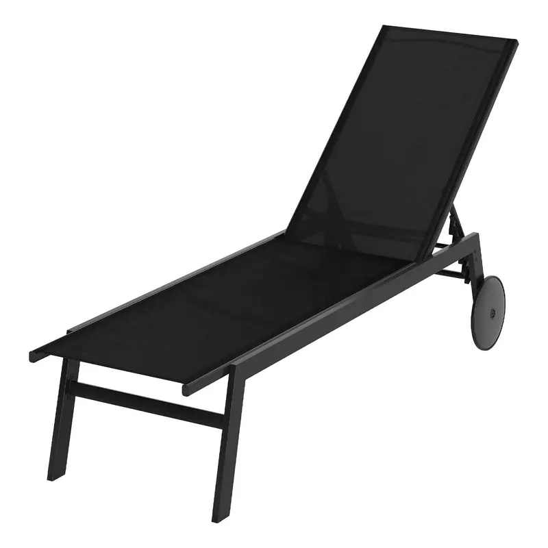 Giantex 6-Position Adjustable Patio Chaise Lounge – Wheeled Reclining Sun Lounger 1
