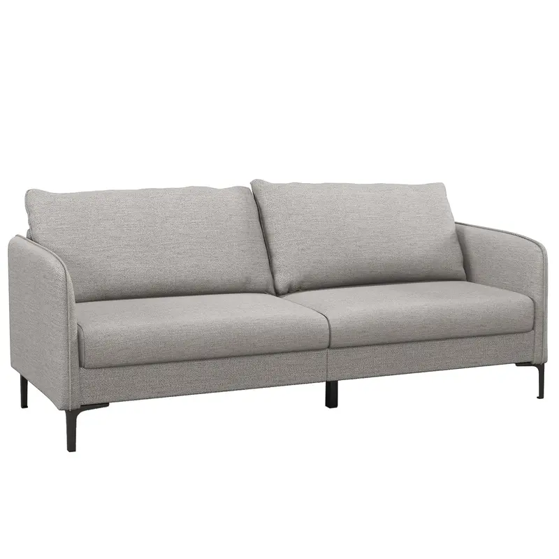 Giantex 76-Inch Grey Upholstered Loveseat – Modern Sofa With Soft Cushioning And Clean Lines 1