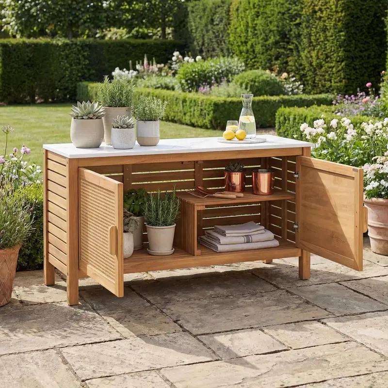 Giantex Acacia Wood Outdoor Storage Cabinet – Weather-Resistant Design 1