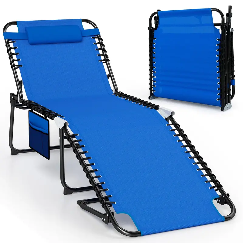 Giantex Adjustable Outdoor Lounge Chair With Four Reclining Positions 1