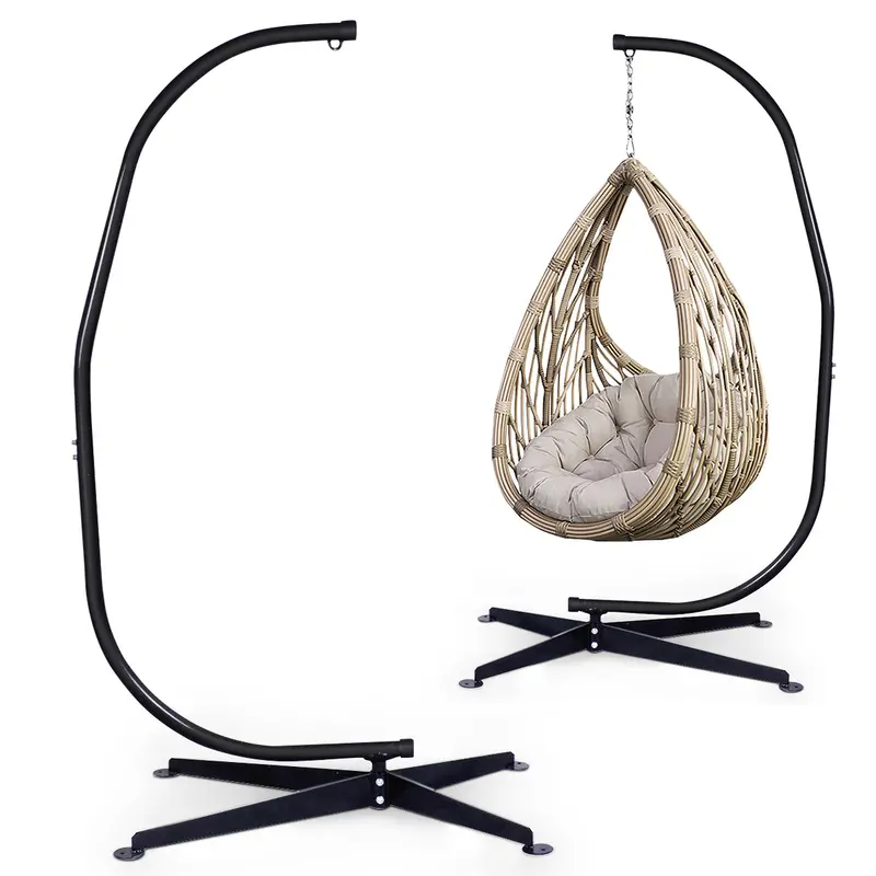 Giantex C-Frame Hanging Chair Stand – Sturdy Steel Support For Hammock Or Egg Chairs 1