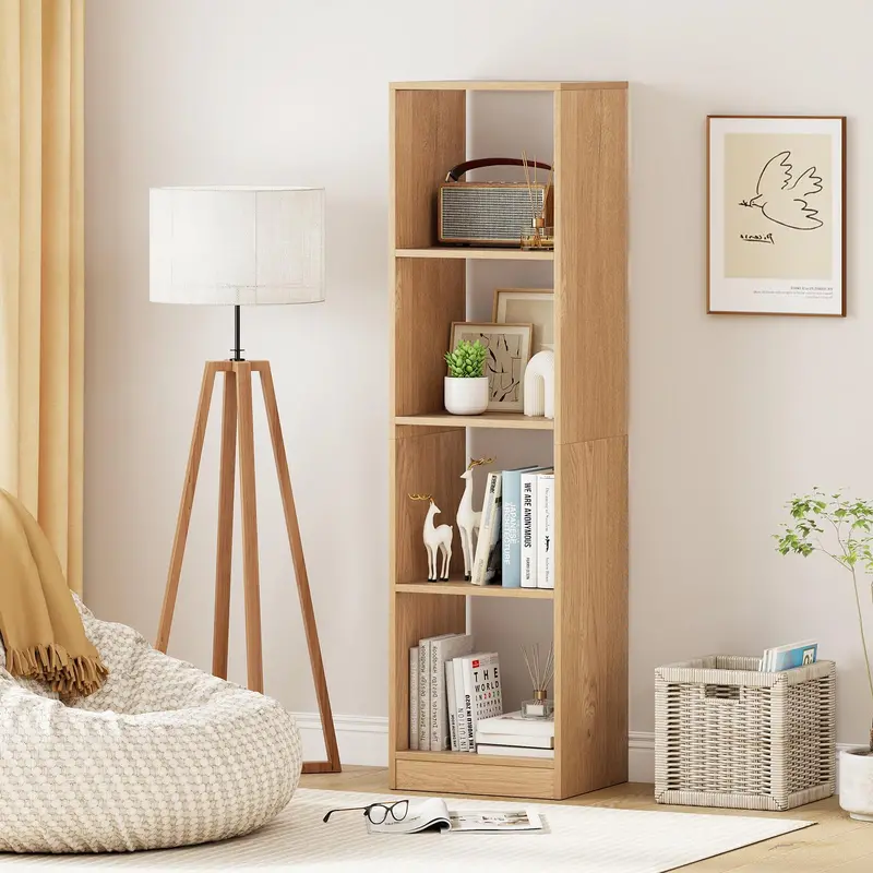 Giantex Compact 56-Inch Tall 4-Cube Bookshelf For Small Spaces 1