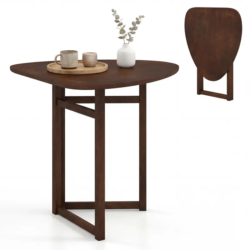 Giantex Compact Folding Dining Table – 31.5-Inch Drop-Leaf Design For 2–3 Diners 1