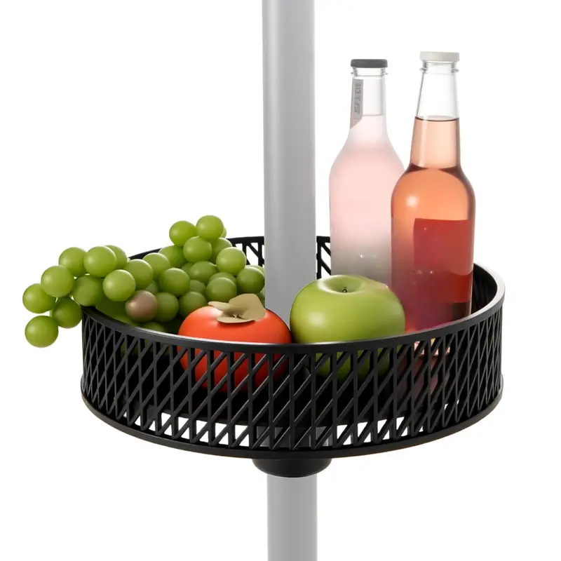 Giantex Compact Portable Side Table – Built-In Umbrella Hole 1