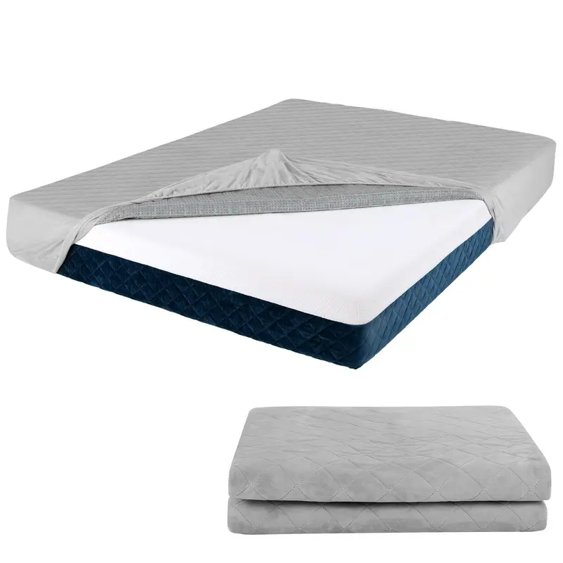 Giantex Deep-Pocket Velvet Mattress Topper Cover – Soft, Stretchable Protector For All Mattress Heights 1
