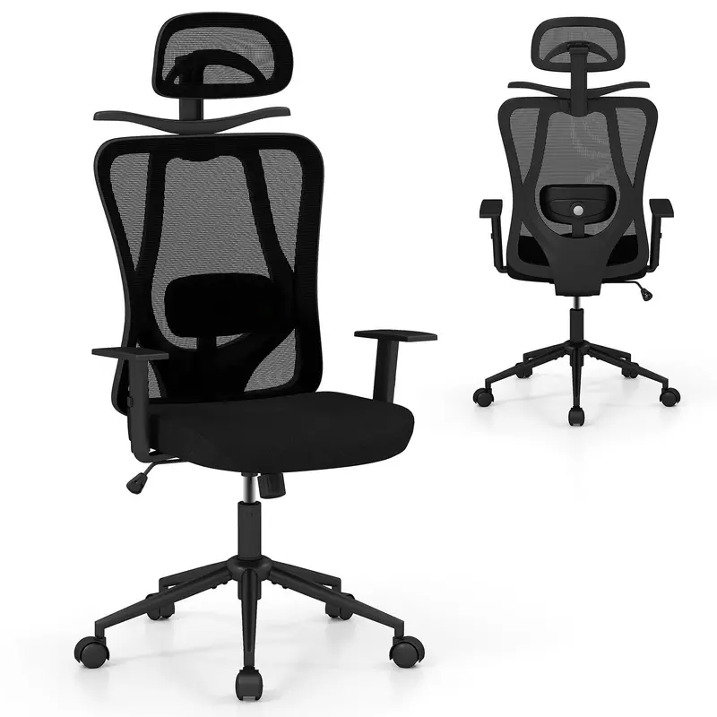 Giantex Ergonomic Office Chair – Adjustable Task Seat With 3D-Adjustable Headrest And Recline Function 1