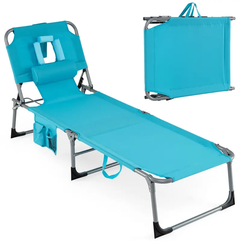 Giantex Folding Tanning Chair With Face Access Arm Holes 1