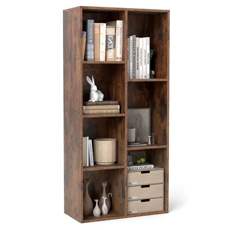 Giantex Freestanding Open Bookshelf With Storage Compartments 1