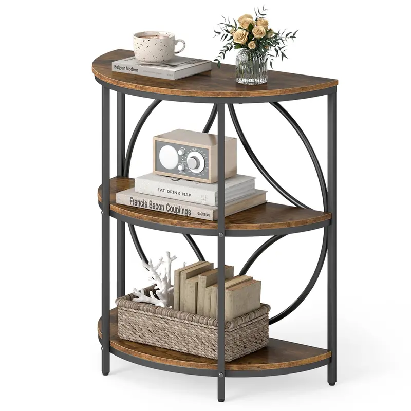 Giantex Half-Round 3-Tier Narrow Side Table 3