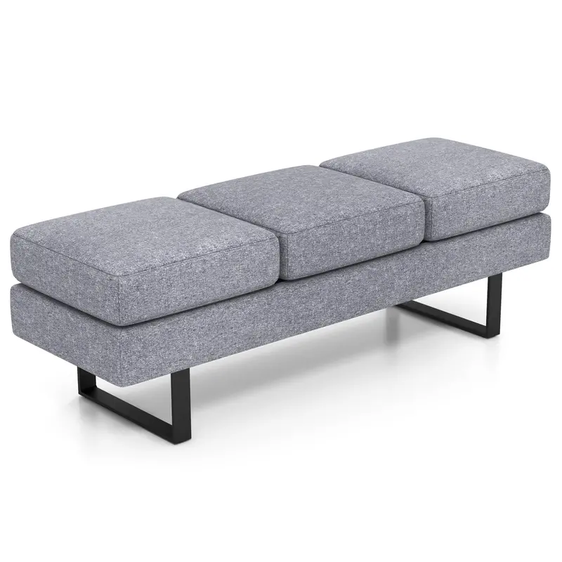 Giantex Heavy-Duty Guest Chairs For Waiting Areas – 660 Lb Capacity, Grey Upholstered 1