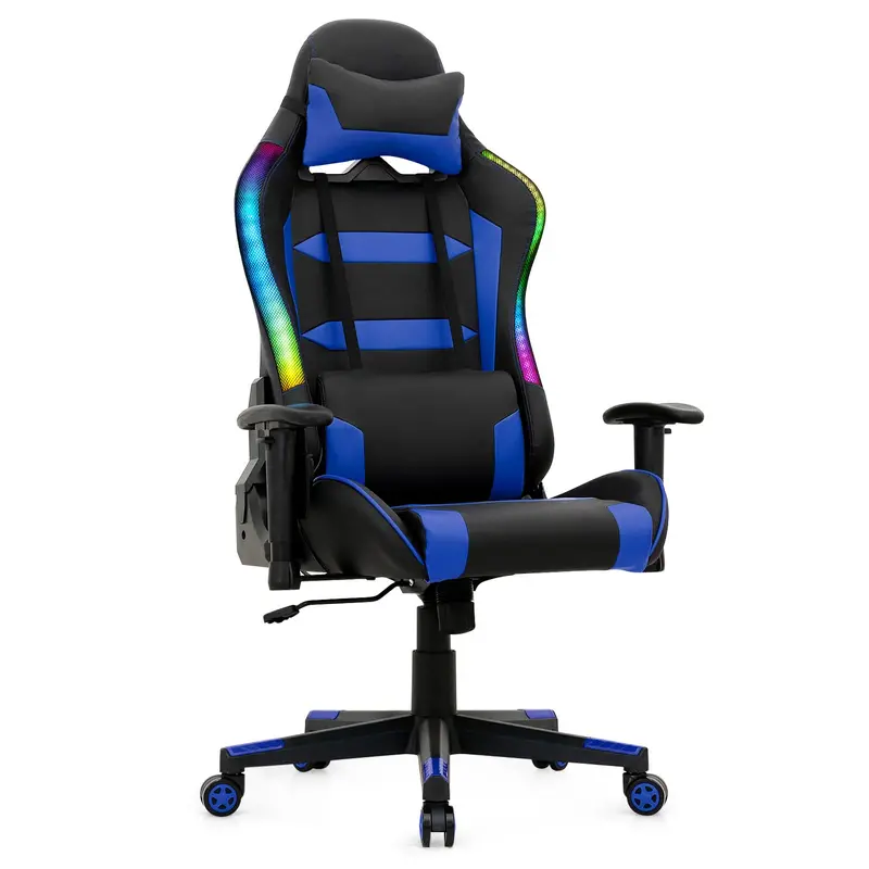 Giantex Led-Equipped Gaming Chair – Adjustable Ergonomic Design For Extended Play Sessions 1