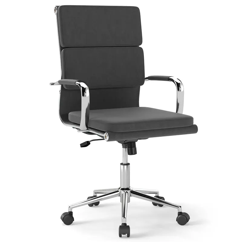 Giantex Mid-Back Ergonomic Office Chair – Fabric Desk Chair With Adjustable Armrests 1