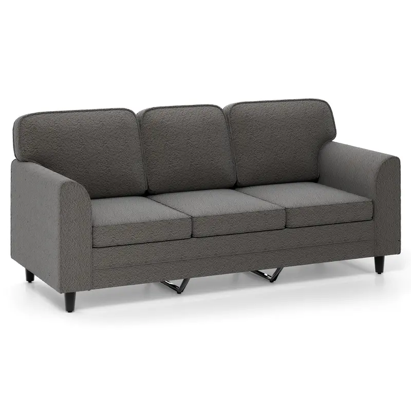 Giantex Mid-Century Modern 3-Seater Sofa – 79" Upholstered Living Room Couch With Sturdy Legs 1