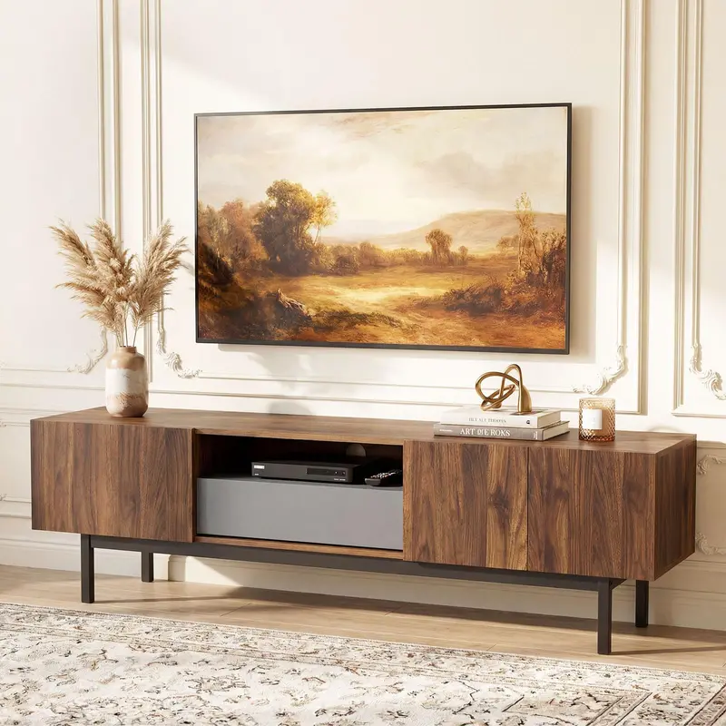 Giantex Mid-Century Tv Stand Compatible With Tvs Up To 80 Inches 1