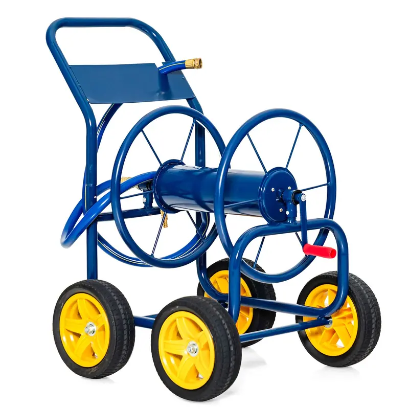 Giantex Mobile Garden Hose Reel Cart With Four Wheels And Non-Slip Handle 1
