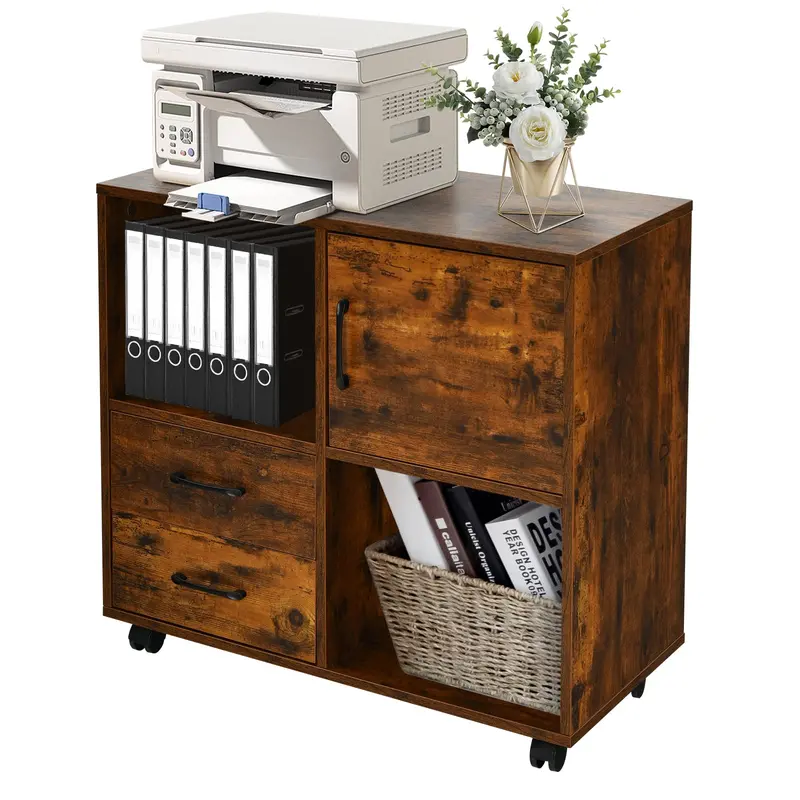 Giantex Mobile Printer Stand – Under-Desk File Cabinet With Casters And Locking Wheels 1