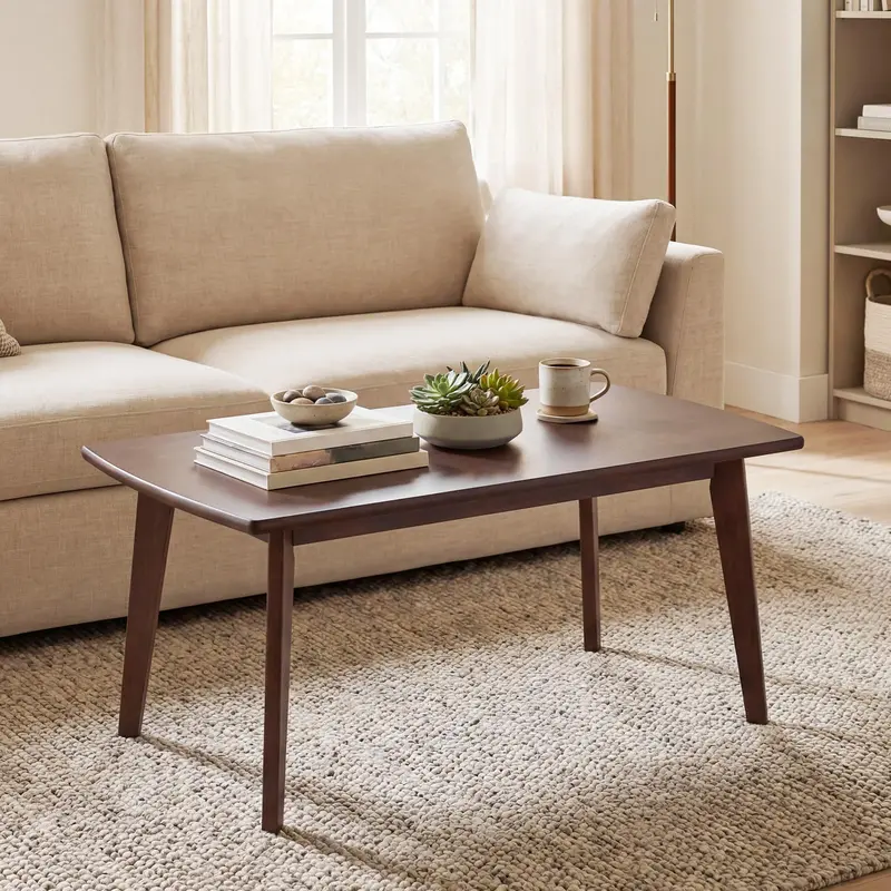 Giantex Modern Coffee Table – 34.5-Inch Solid Wood Design With Tapered Legs 1
