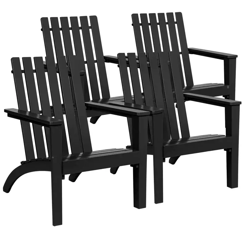 Giantex Outdoor Adirondack Chair – Solid Wood Construction With Contoured Ergonomic Seating 1
