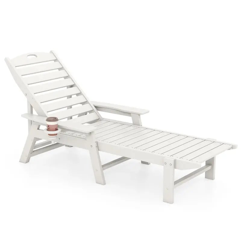 Giantex Outdoor Chaise Lounge Chair – Oversized Reclining Seat With Four-Position Adjustable Backrest 1