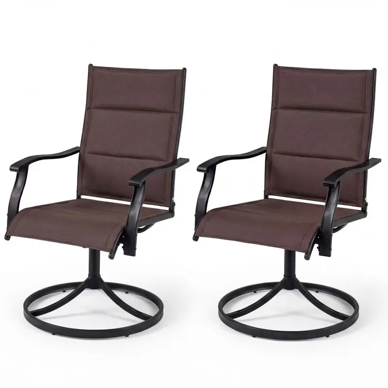 Giantex Outdoor Dining Chairs With Padded Cushions And Ergonomic High-Back Support 1