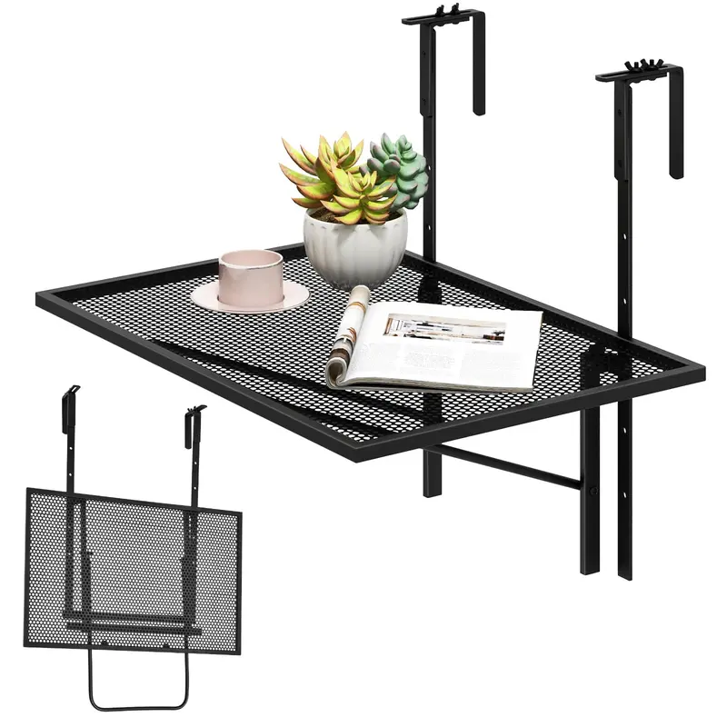 Giantex Outdoor Hanging Railing Table – Compact Balcony Folding Design 1