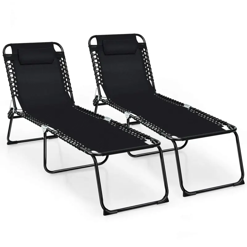 Giantex Outdoor Sunbathing Chaise – Adjustable Aluminum-Framed Lounge Seat 1