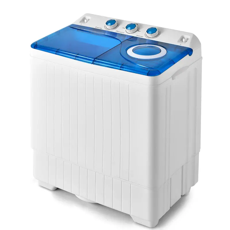 Giantex Portable Twin-Tub Washer – Semi-Automatic Laundry Machine With Built-In Drain Pump 1