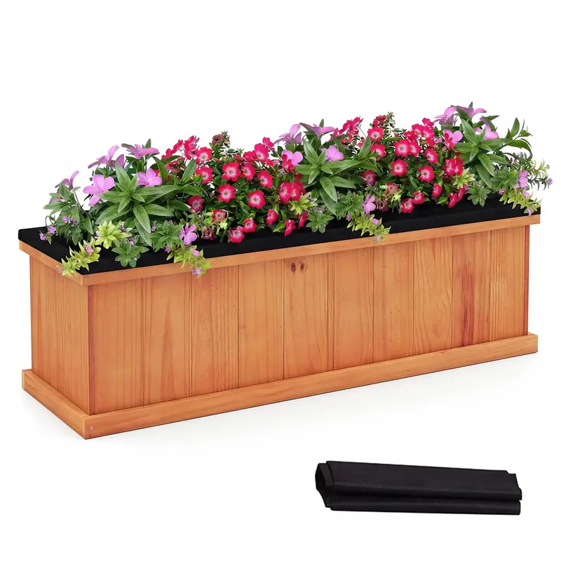 Giantex Raised Garden Bed Kit – 40" X 13" X 12" Wooden Planter Box 1