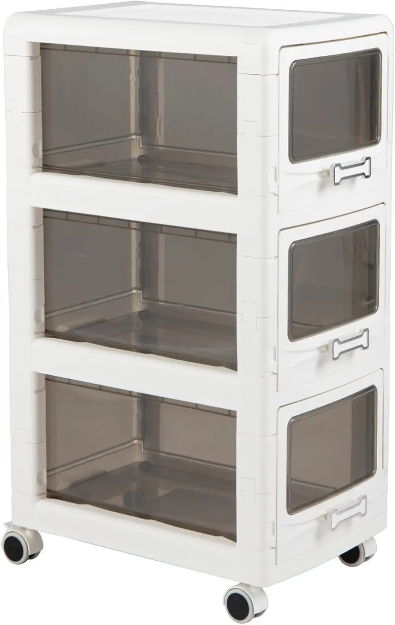 Giantex Rolling 3/4/5-Tier Plastic Storage Cart With Locking Casters And Drawers 1