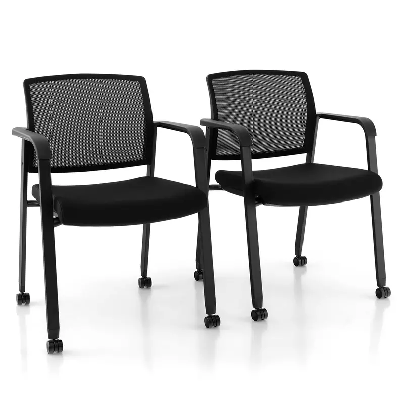 Giantex Rolling Waiting Room Chairs With Pu Casters – Bulk Pack Options (2 To 12) 1