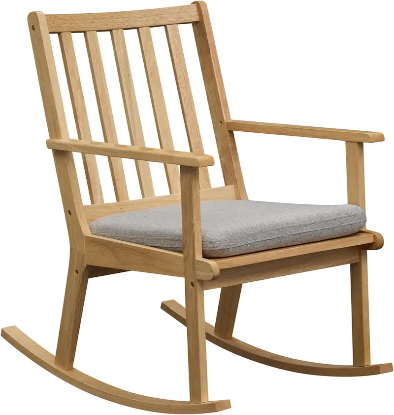 Giantex Solid Rubberwood Rocking Chair – Ergonomic Padded Rocker For Living Room Or Porch 1