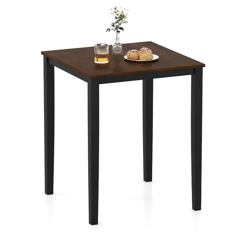 Giantex Solid Wood Square Dining Table – Seats 2 To 4 People 1