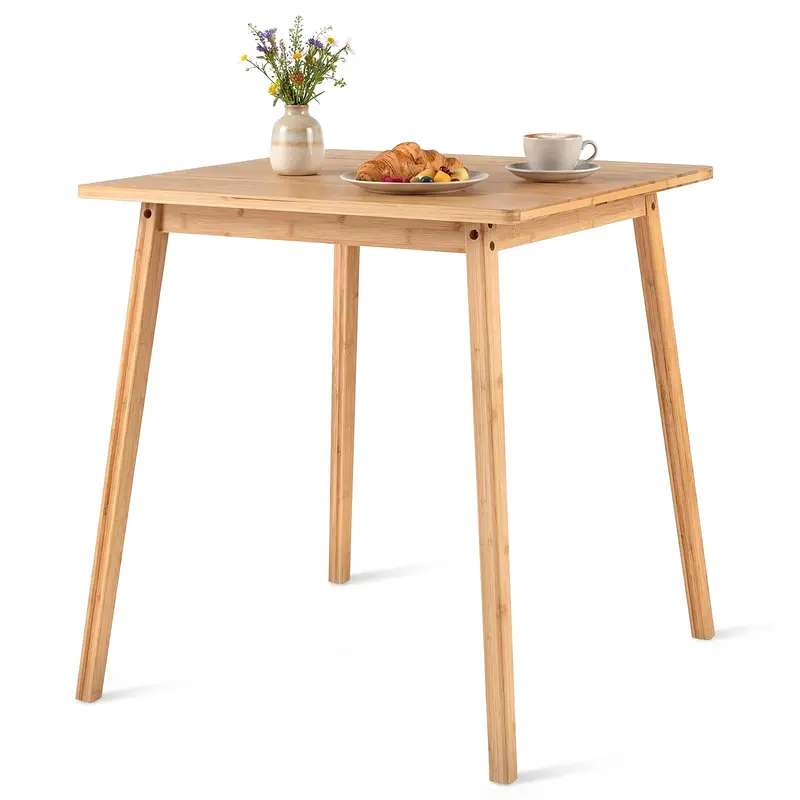Giantex Space-Saving Bamboo Dining Table For Small Dining Areas 1