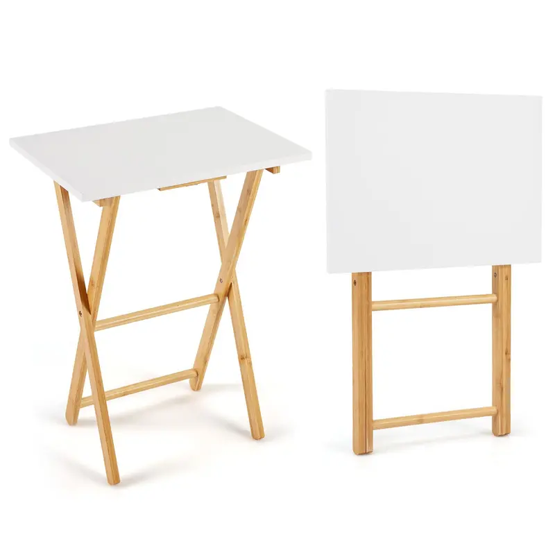 Giantex Space-Saving Folding Tv Tray Table Duo For Bedrooms And Living Areas 1