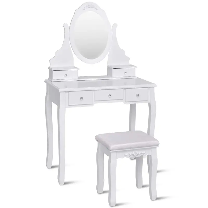 Giantex Spacious 5-Drawer Makeup Dressing Table With Ample Storage 1
