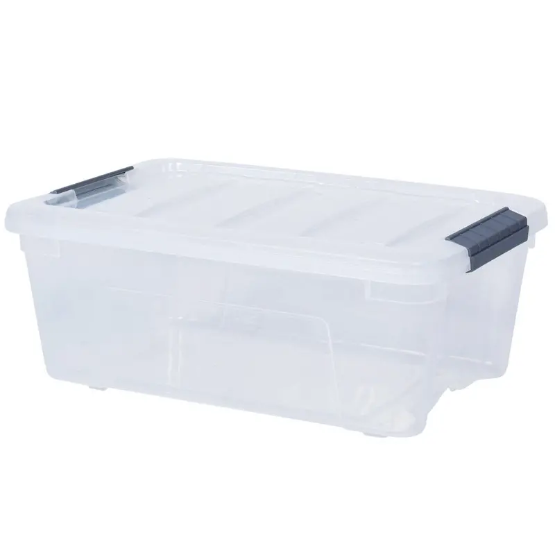 Giantex Stackable Storage Totes (12-Pack) – Clear-Lid, 12.7-Quart Organizers 1