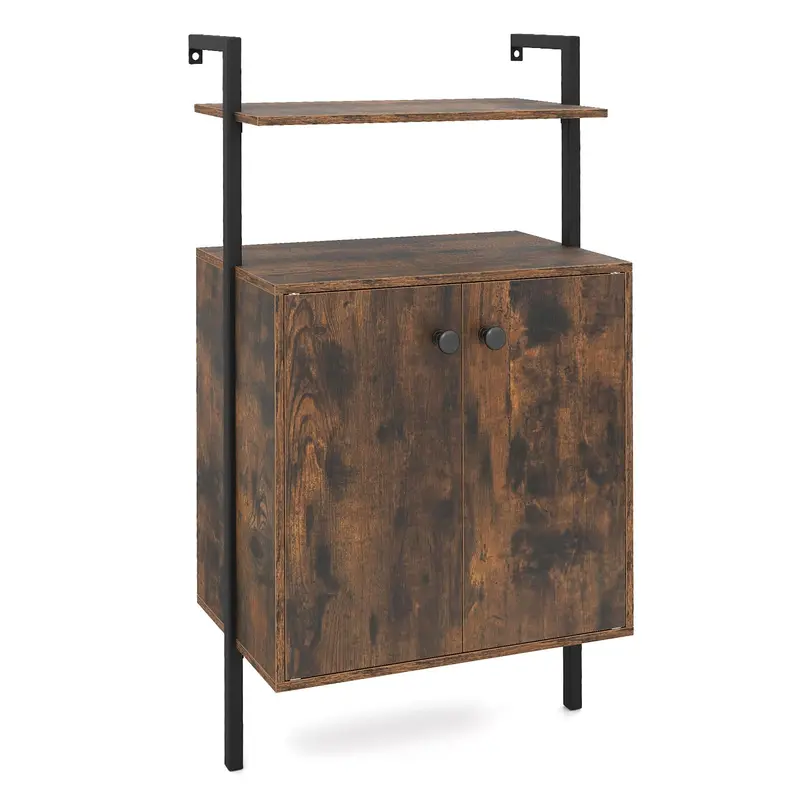 Giantex Tall Bookshelf With Cabinet – 38-Inch Storage Shelf Featuring Concealed Compartment 1