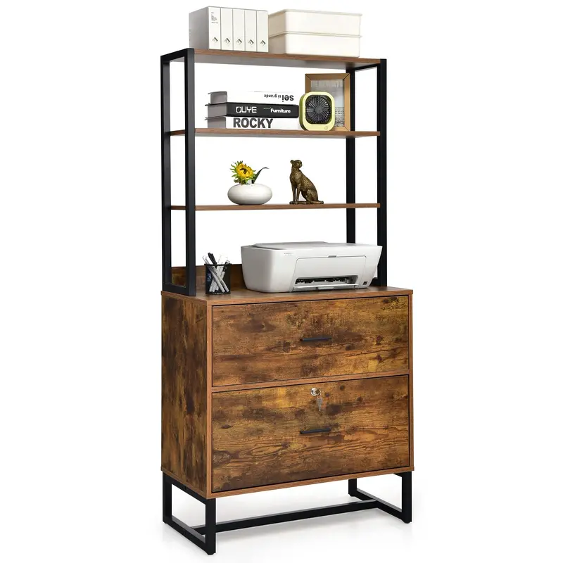 Giantex Two-Drawer Lateral File Cabinet With Locking Mechanism – Office Storage Solution 1