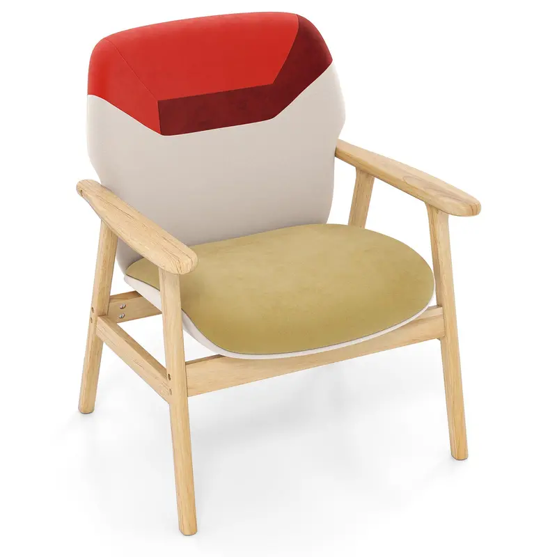 Giantex Upholstered Accent Armchair With Ergonomic Back Support 1