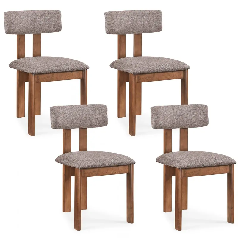 Giantex Upholstered Dining Chairs – Curved Backrest Design For Enhanced Comfort And Contemporary Appeal 1