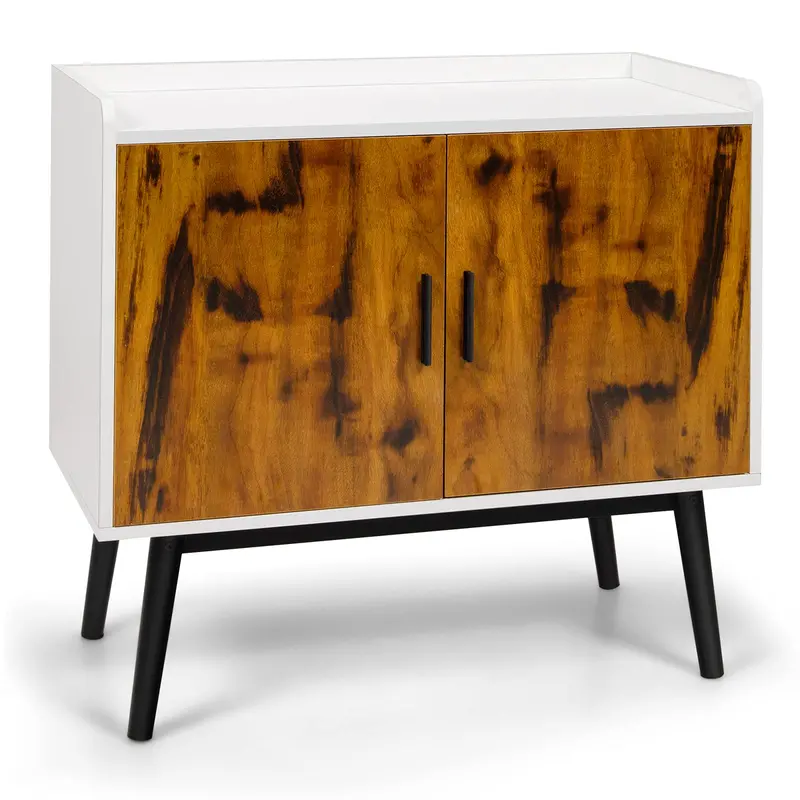 Giantex Vintage-Style Floor Cabinet – Buffet Or Sideboard With Storage Compartments 1