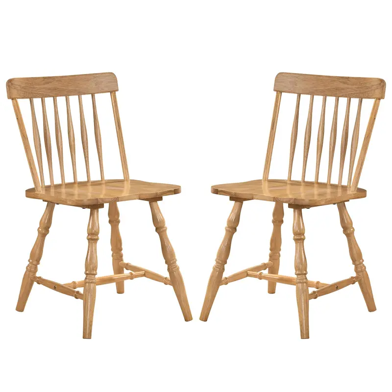 Giantex Windsor-Style Dining Chairs — Turned Leg Design With Curved Spindle Backs (Set Of 2 Or 4) 1