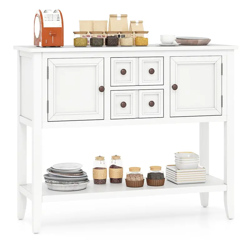 Giantex Wooden Sideboard Buffet Cabinet – 42-Inch Credenza With Concealed Storage 1