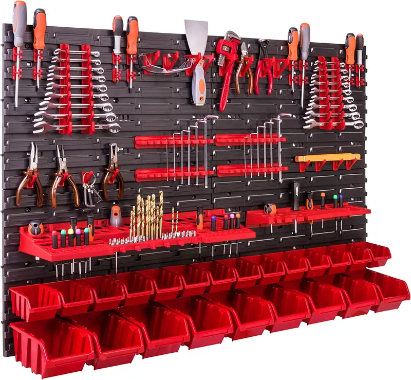 Heavy-Duty Wall Shelf Kit – 115 X 78 Cm, 23 Stackable Storage Boxes With Reinforced Panels 1