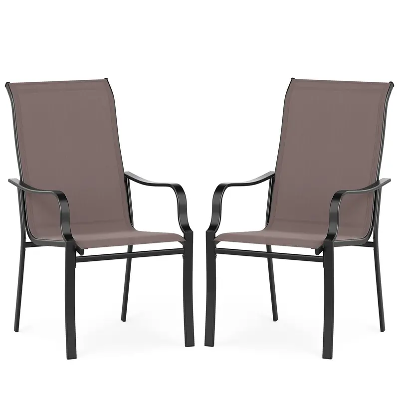High-Back All-Weather Outdoor Chair With Wide Seat And Mesh Fabric 1