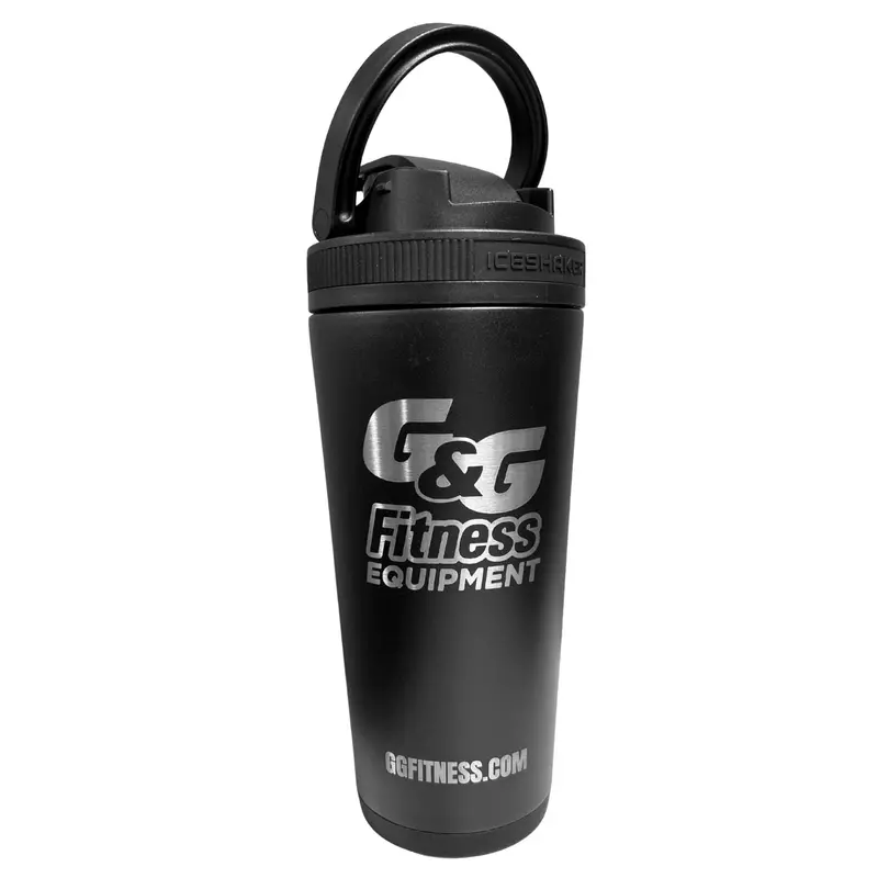 Ice Shaker Protein Bottle – 26 Oz W/ G&G Logo & Black Bands 1
