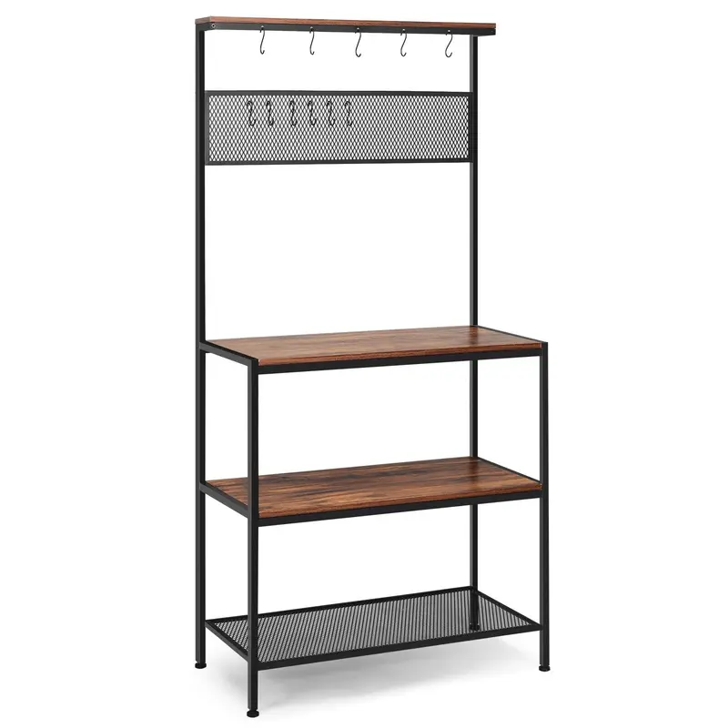 Industrial-Style Kitchen Baker’S Rack – Microwave And Appliance Stand 1